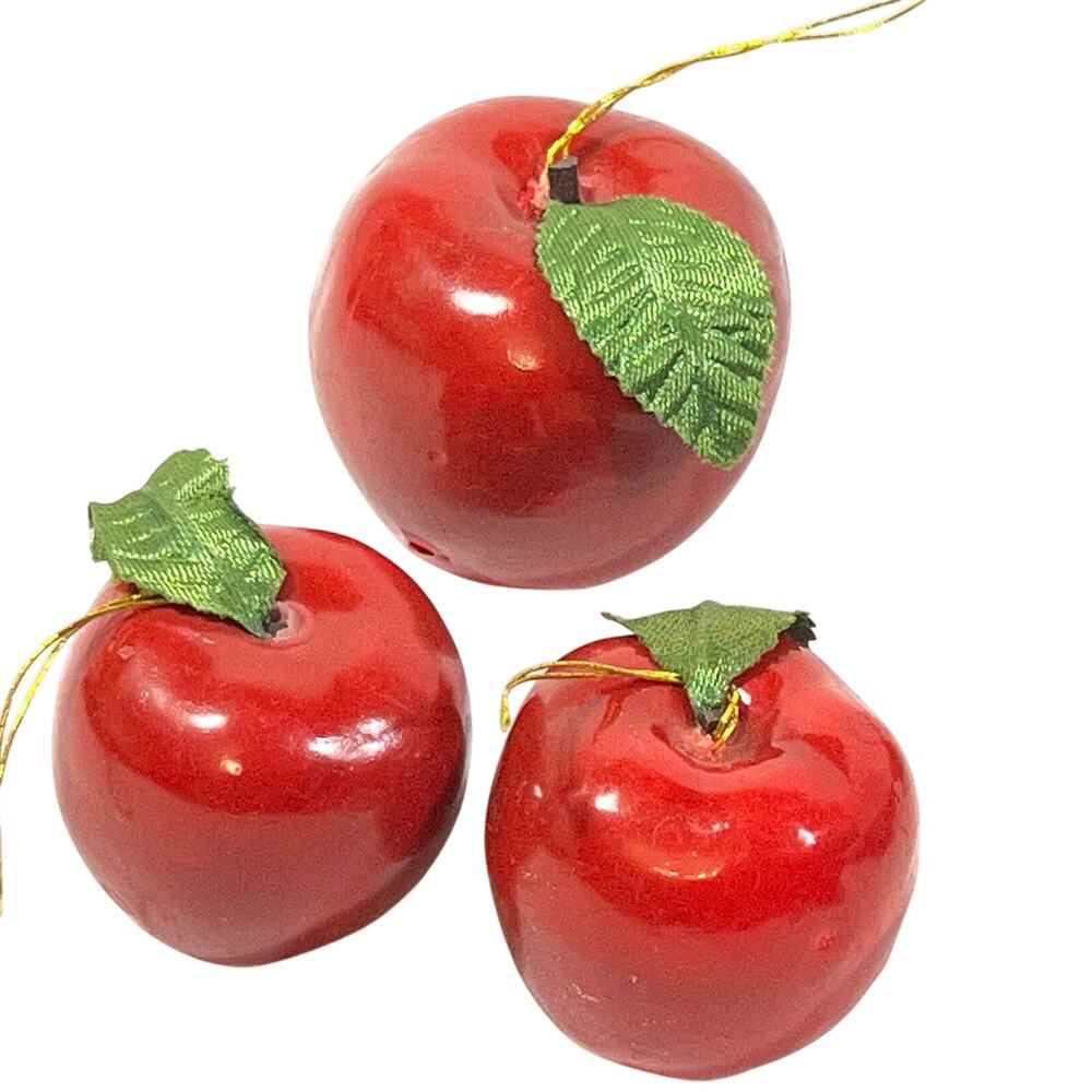 Red Apple Christmas Ornament Lot Plastic Fruit Multi Size 21 Pcs Teachers Tree - Picture 8 of 14